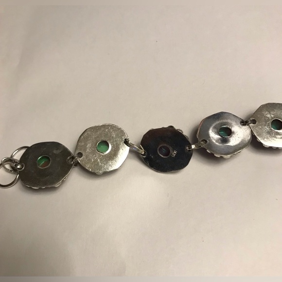 Garnet Stamped 925 Sterling Silver Bracelet - Picture 4 of 5